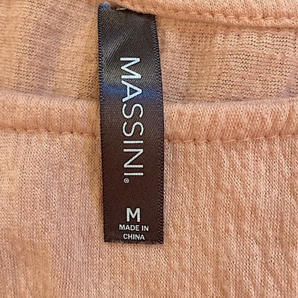 Massini Pink Crochet Trim 3/4 Bell Sleeves Casual Top Size M - Picture 8 of 9